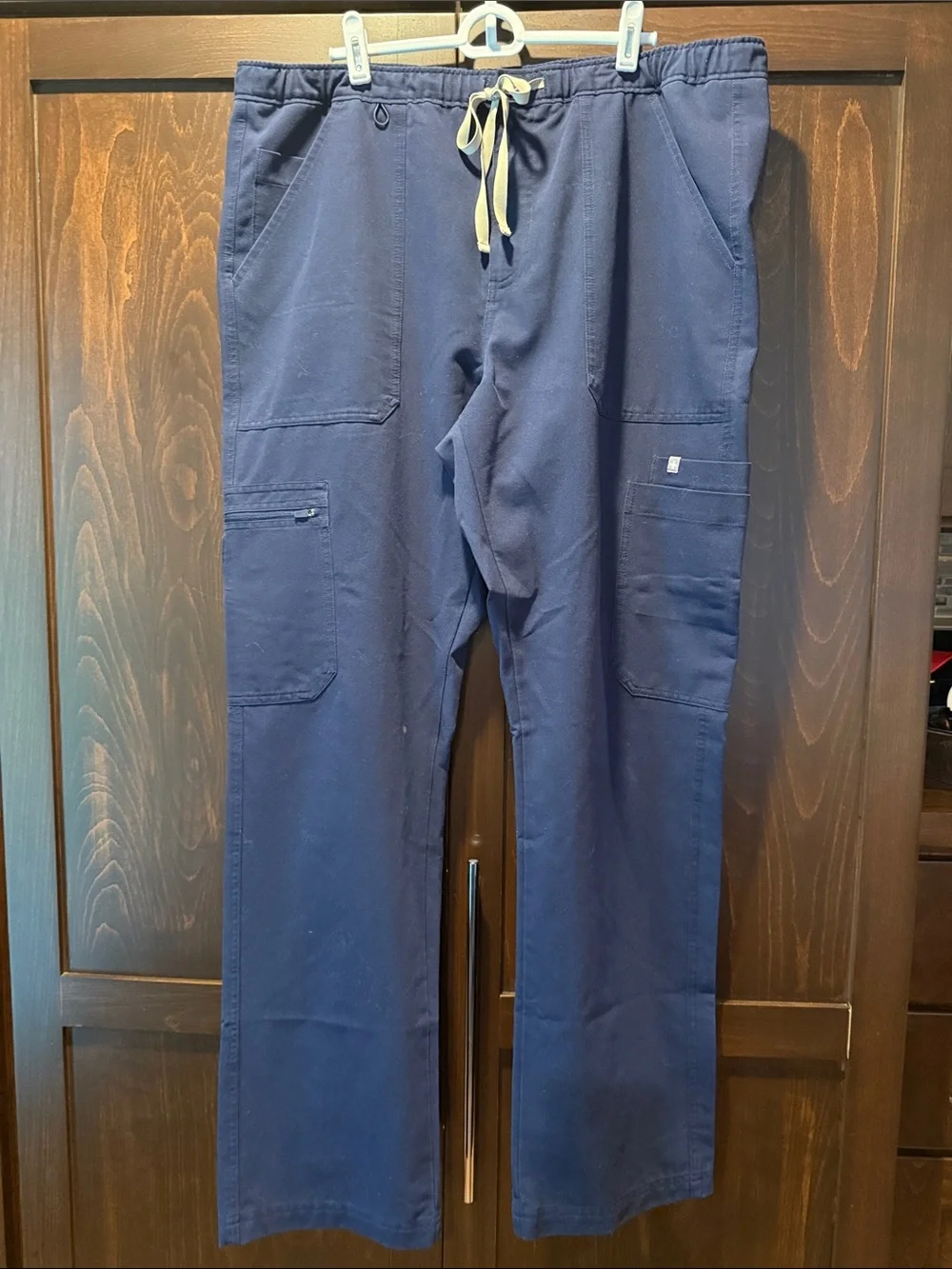 FIGS Men’s Navy Blue Cairo Cargo Straight-Leg Scrub Pants Size XL